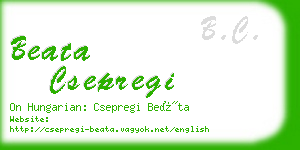 beata csepregi business card